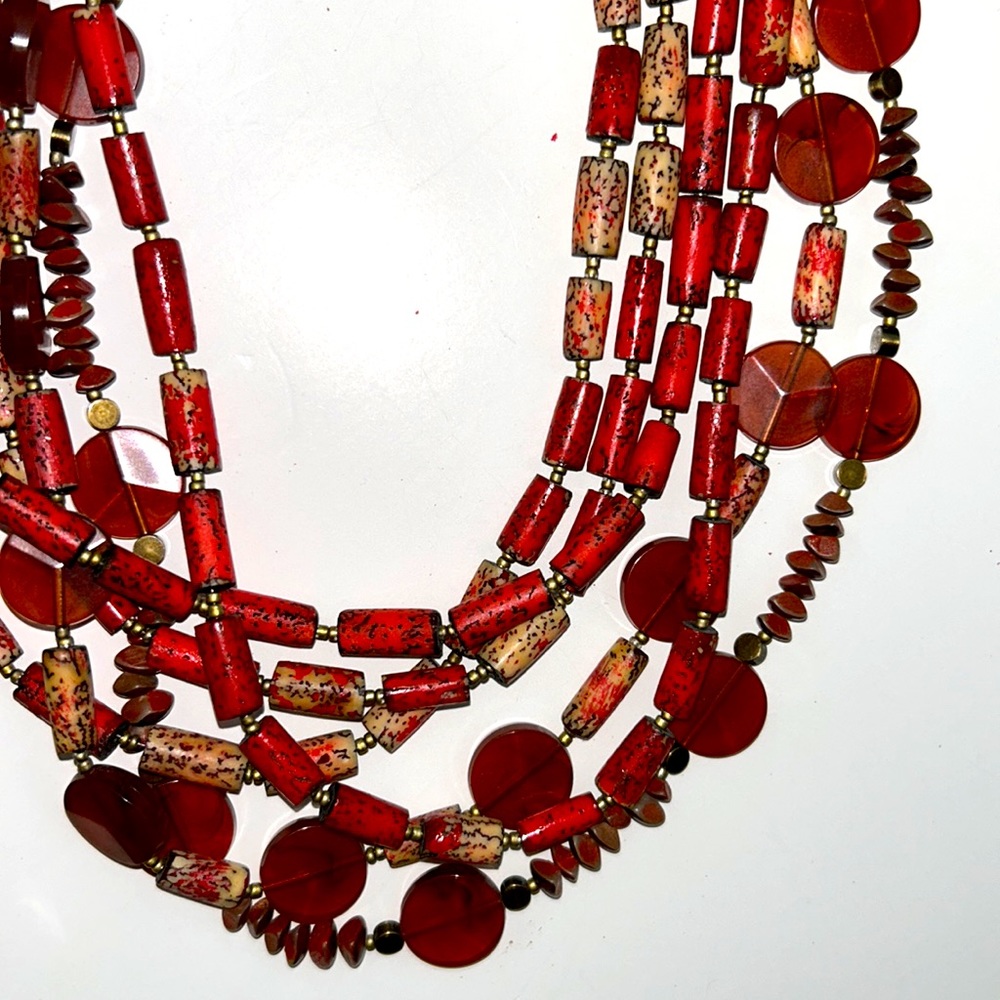 Colorful 6-strand beaded custom necklace & matching Earrings SUPER FAST …